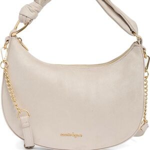 Nanette Lepore Pearl Colored Crossbody Bag with Faux Leather and Gold Hardware